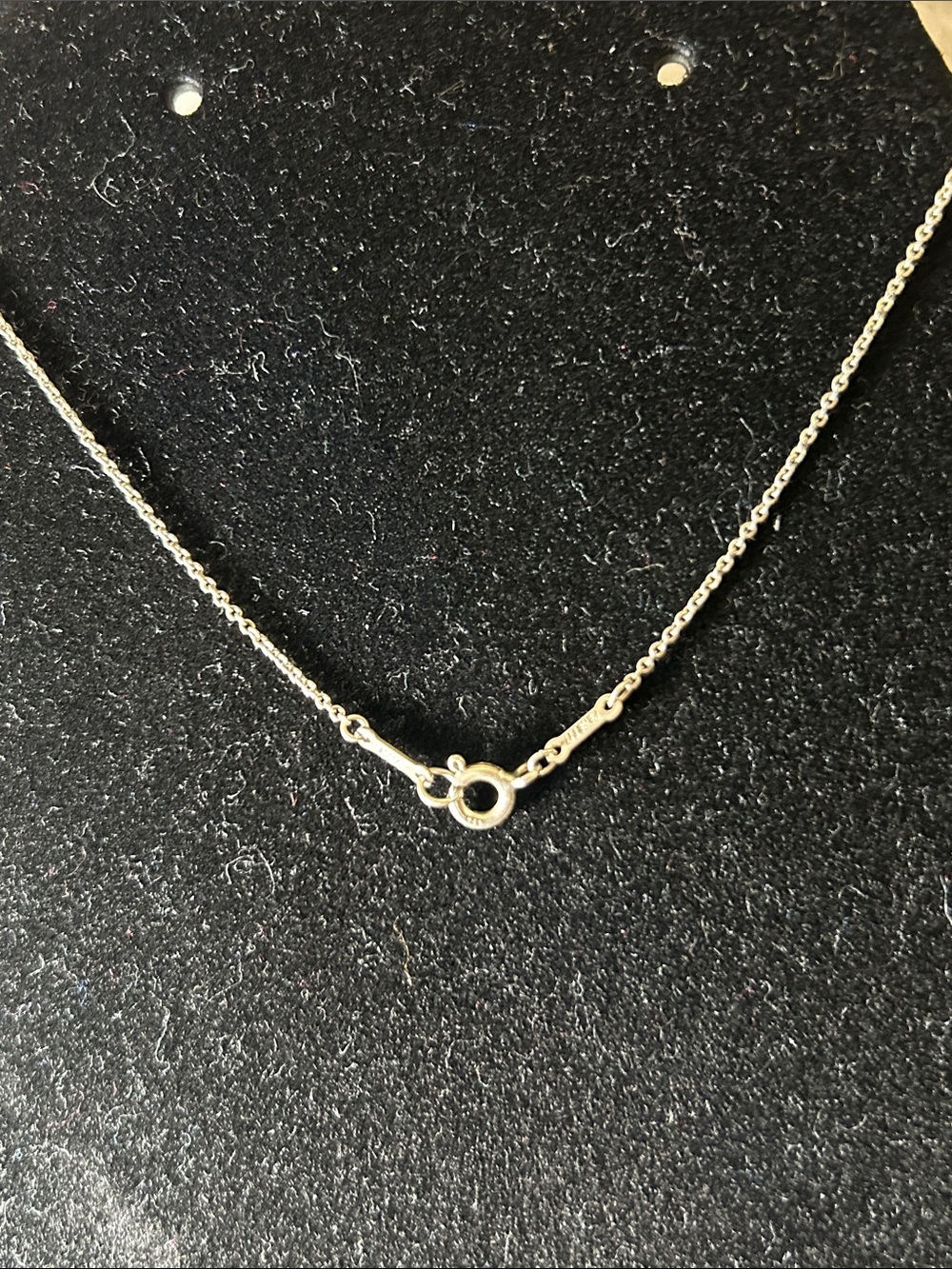 438. Tiffany & Co. Silver Teardrop Pendant Necklace - Picture 4 of 4